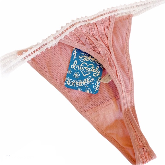 FREE PEOPLE Panties Gabriella Thong Underwear Pixie Nude Blush - Picture 4 of 12